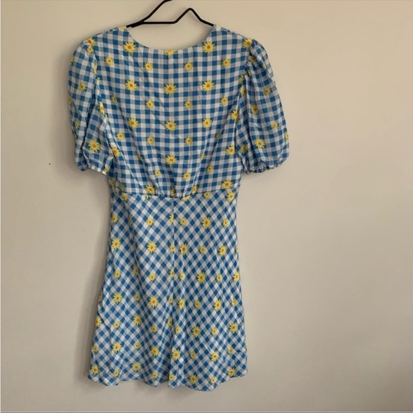 Staud Milla Print Mini Dress Gingham Daisy Plaid NWT Sz 10 & 8 - Picture 6 of 10